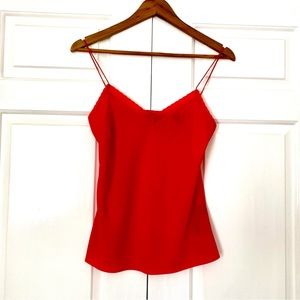 Ted Baker London Scallop Tissa  Coral Red Tank Top Cami Sz. S